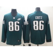 Philadelphia Eagles #86 Zach Ertz Green Therma Long Sleeve Nike NFL Men Jersey