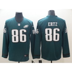 Philadelphia Eagles #86 Zach Ertz Green Therma Long Sleeve Nike NFL Men Jersey