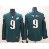 Philadelphia Eagles #9 Nick Foles Green Therma Long Sleeve Nike NFL Men Jersey