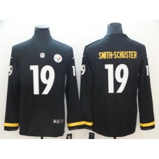 Pittsburgh Steelers #19 JuJu Smith-Schuster Black Therma Long Sleeve Nike NFL Men Jersey