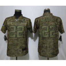 Women Nike Carolina Panthers #22 Christian McCaffrey Camo Salute To Service Limited Jersey