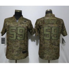 Women Nike Carolina Panthers #59 Luke Kuechly Camo Salute To Service Limited Jersey