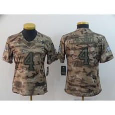 Women Nike Dallas Cowboys #4 Dak Prescott Camo Salute To Service Limited Jersey