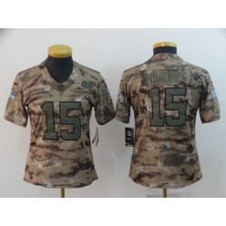 Women Nike Kansas City Chiefs #15 Patrick Mahomes Camo Salute To Service Limited Jersey