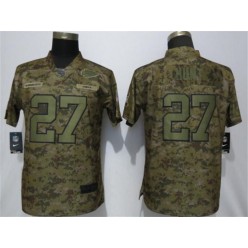 Women Nike Kansas City Chiefs #27 Kareem Hunt Camo Camo Salute To Service Limited Jersey