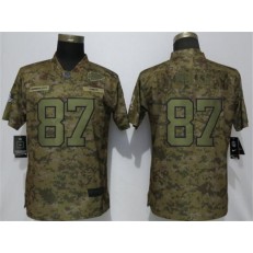 Women Nike Kansas City Chiefs #87 Travis Kelce Camo Camo Salute To Service Limited Jersey