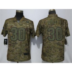 Women Nike Los Angeles Rams #30 Todd Gurley II Camo Salute To Service Limited Jersey