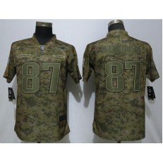 Women Nike New England Patriots #87 Rob Gronkowski Camo Salute To Service Limited Jersey