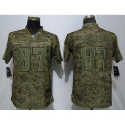 Women Nike New England Patriots #87 Rob Gronkowski Camo Salute To Service Limited Jersey