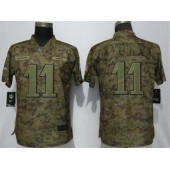 Women Nike Philadelphia Eagles #11 Carson Wentz Camo Camo Salute To Service Limited Jersey