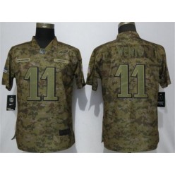 Women Nike Philadelphia Eagles #11 Carson Wentz Camo Camo Salute To Service Limited Jersey