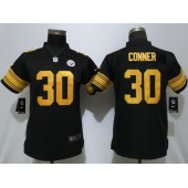Women Nike Pittsburgh Steelers #30 James Conner Black Color Rush Limited Jersey