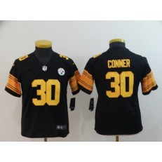 Youth Nike Pittsburgh Steelers #30 James Conner Black Color Rush Limited Jersey