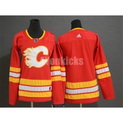 Calgary Flames Blank Red Women Adidas Jersey
