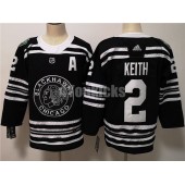 Chicago Blackhawks #2 Duncan Keith Black 2019 Winter Classic Adidas NHL Men Jersey
