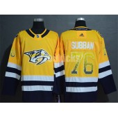 Nashville Predators #76 P.K. Subban Yellow Drift Fashion Adidas NHL Men Jersey