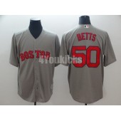 MLB Boston Red Sox #50 Mookie Betts Gray Cool Base Men Jersey