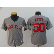 MLB Boston Red Sox #50 Mookie Betts Gray Youth Cool Base Jersey