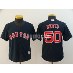 MLB Boston Red Sox #50 Mookie Betts Navy Youth Cool Base Jersey