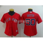 MLB Boston Red Sox #50 Mookie Betts Red Women Cool Base Jersey