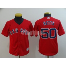 MLB Boston Red Sox #50 Mookie Betts Red Youth Cool Base Jersey