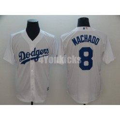 MLB Los Angeles Dodgers #8 Manny Machado White Cool Base Men Jersey