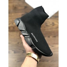 BALENCIAGA SPEED STRETCH-KNIT MID SNEAKERS TRIPLE BLACK