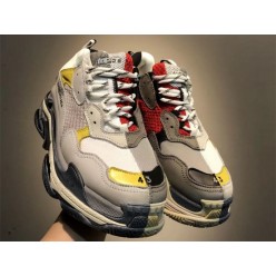BALENCIAGA TRIPLE S SNEAKER GREY BLUE RED IN THE GREY