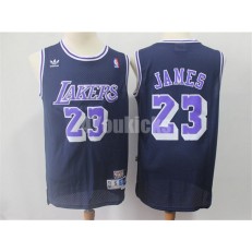 Los Angeles Lakers #23 Lebron James Navy Hardwood Classics Men Jersey