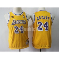 Los Angeles Lakers #24 Kobe Bryant Gold Youth Hardwood Classics Jersey