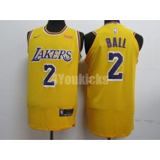 Los Angeles Lakers #2 Lonzo Ball Gold 2018-19 Nike Authentic Men Jersey
