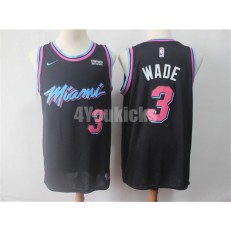 Miami Heat #3 Dwyane Wade Black 2018-19 City Edition Nike Swingman Men Jersey