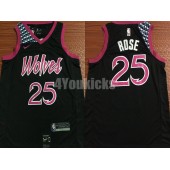 Minnesota Timberwolves #25 Derrick Rose Black 2018-19 City Edition Nike Swingman Men Jersey