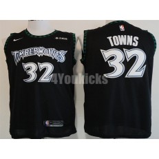 Minnesota Timberwolves #32 Karl-Anthony Towns Black Nike Hardwood Classics Swingman Men Jersey