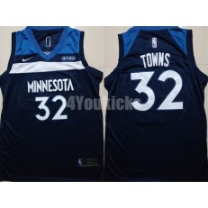 Minnesota Timberwolves #32 Karl-Anthony Towns Navy Nike Swingman Men Jersey