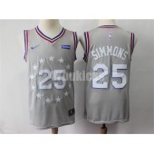 Philadelphia 76ers #25 Ben Simmons Gray 2018-19 City Edition Nike Swingman Men Jersey