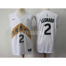 Toronto Raptors #2 Kawhi Leonard White 2018-19 City Edition Nike Swingman Men Jersey