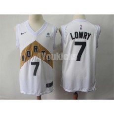 Toronto Raptors #7 Kyle Lowry White 2018-19 City Edition Nike Swingman Men Jersey