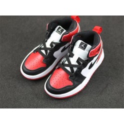 KID'S AIR JORDAN 1 MID ALT BLACK RED WHITE 555088-610