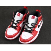 KID'S AIR JORDAN 1 MID ALT WHITE BLACK RED 555088-101