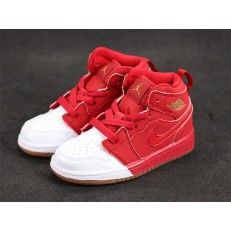 KID'S AIR JORDAN 1 MID GP RED WHITE 640737-026
