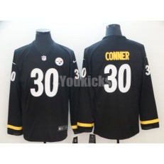 Pittsburgh Steelers #30 James Conner Black Therma Long Sleeve Nike NFL Men Jersey