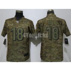 Women Nike Cincinnati Bengals #18 A.J. Green Camo Salute To Service Limited Jersey