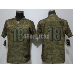 Women Nike Cincinnati Bengals #18 A.J. Green Camo Salute To Service Limited Jersey
