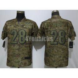 Women Nike Cincinnati Bengals #28 Joe Mixon Camo Salute To Service Limited Jersey