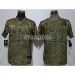 Women Nike Detroit Lions #20 Barry Sanders Camo Salute To Service Limited Jersey