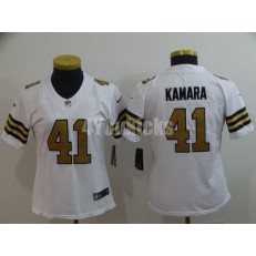 Women Nike New Orleans Saints #41 Alvin Kamara White Color Rush Limited Jersey