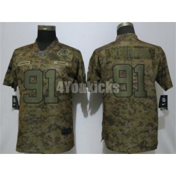 Women Nike Washington Redskins #91 Ryan Kerrigan Camo Salute To Service Limited Jersey