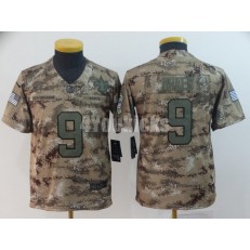 Youth Nike New Orleans Saints #9 Drew Brees Camo Salute To Service Limited Jersey