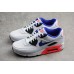 NIKE AIR MAX 90 ESSENTIAL WHITE ULTRAMARINE SOLAR RED BLACK 537384-136